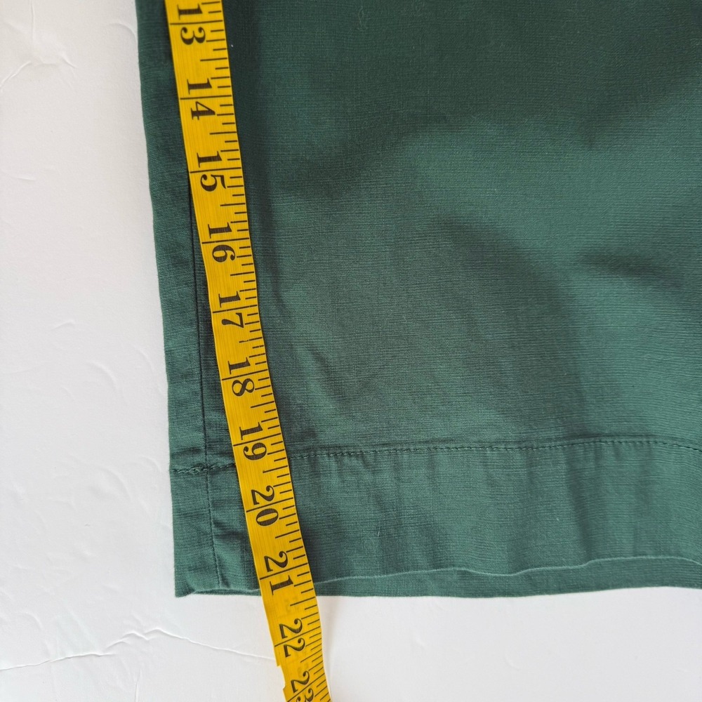 Talbots Green Sailor Pants Womens 14w Petite Wide Leg Gold Button High Rise Crop - Picture 7 of 8